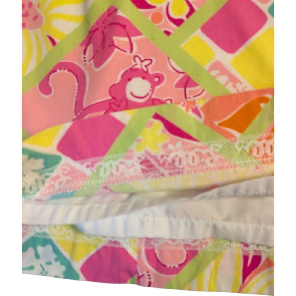 Lilly Pulitzer Rock a Hula Monkey Lined Skirt Sz 6 Back Zip Pocket Cotton - Picture 4 of 5